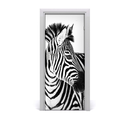 Autocolante pentru usi Zebra în zăpadă