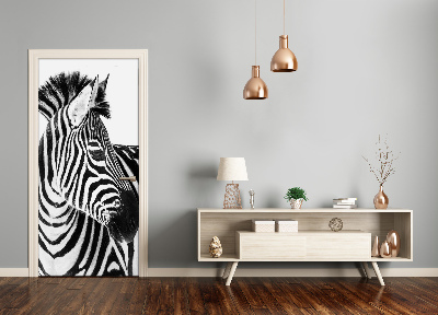 Autocolante pentru usi Zebra în zăpadă