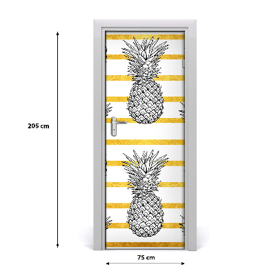 Autocolante pentru usi benzi de ananas