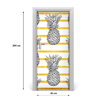 Autocolante pentru usi benzi de ananas