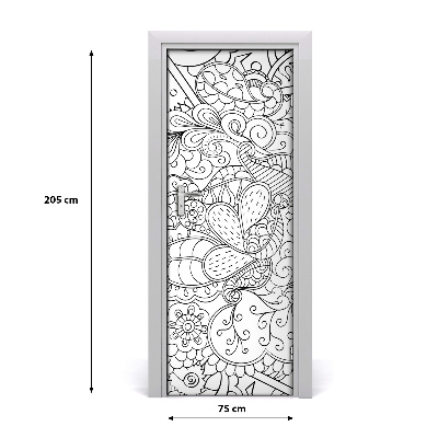 Autocolante pentru usi zentangle fundal