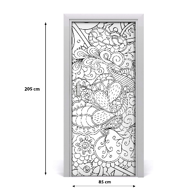 Autocolante pentru usi zentangle fundal