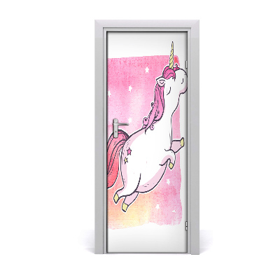 Autocolante pentru usi unicorn roz