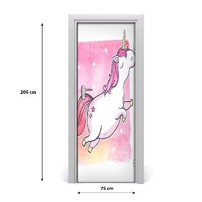 Autocolante pentru usi unicorn roz