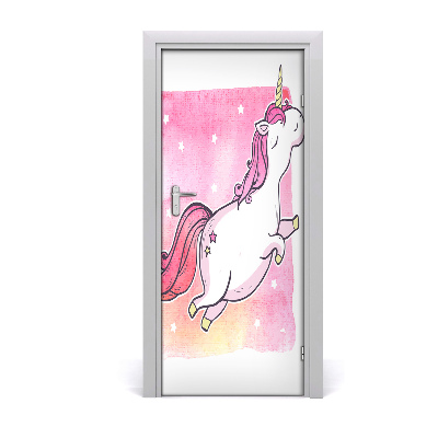 Autocolante pentru usi unicorn roz