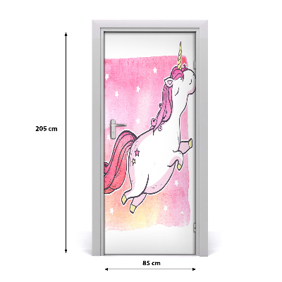 Autocolante pentru usi unicorn roz