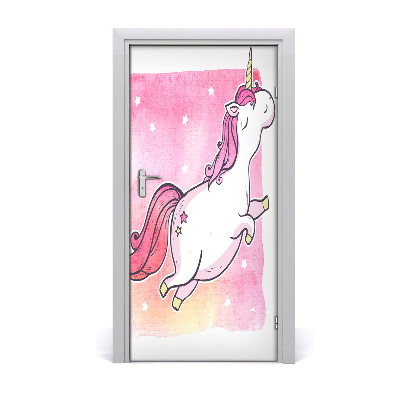 Autocolante pentru usi unicorn roz