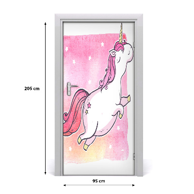 Autocolante pentru usi unicorn roz