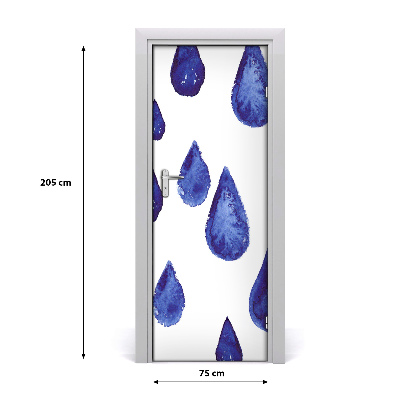 Autocolante pentru usi picături albastre