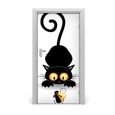 Autocolante pentru usi pisică de perete și mouse-ul