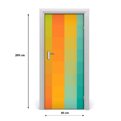 Autocolante pentru usi pătrate colorate