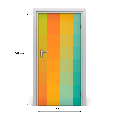 Autocolante pentru usi pătrate colorate