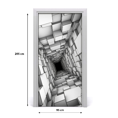 Autocolante pentru usi Tunel cu cuburi