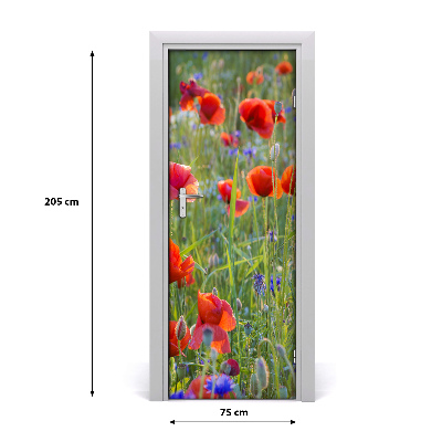 Autocolante pentru usi wildflowers maci