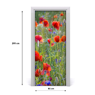 Autocolante pentru usi wildflowers maci