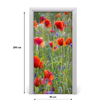 Autocolante pentru usi wildflowers maci