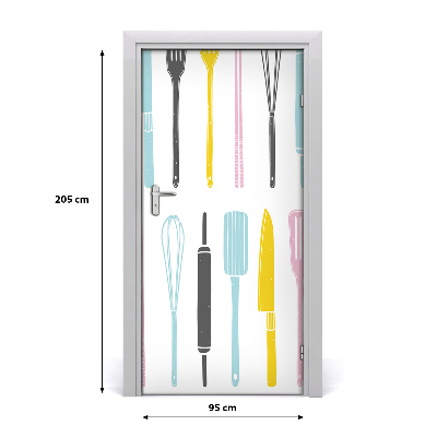 Autocolante pentru usi Ustensile de bucătărie