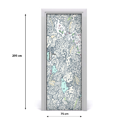 Autocolante pentru usi model floral