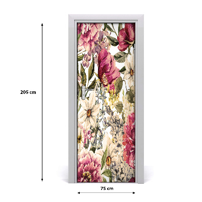 Autocolante pentru usi model floral