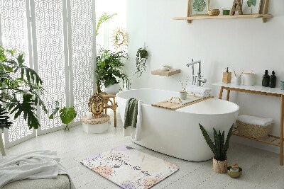 Covor baie antiderapant Linie de artă florală