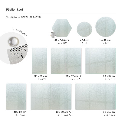 Tocător din sticlă Hexagonal semi-transparent