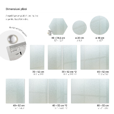 Tocător din sticlă Hexagonal semi-transparent