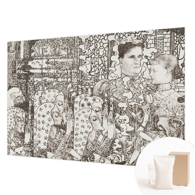 Fototapet pentru dormitor cu motiv geometric expresiv