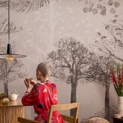 Fototapet vlies pentru living Flori subtile