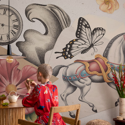 Fototapet vlies pentru living Tușe colorate