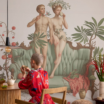 Fototapet la comandă pentru dormitor Cuplu de păsări