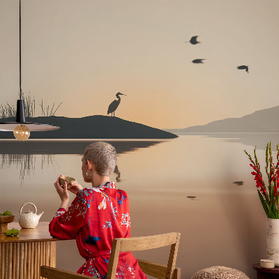 Fototapet vlies pentru living Apus de soare curcubeu