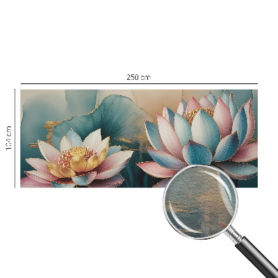 Fototapet pentru living Flori gri