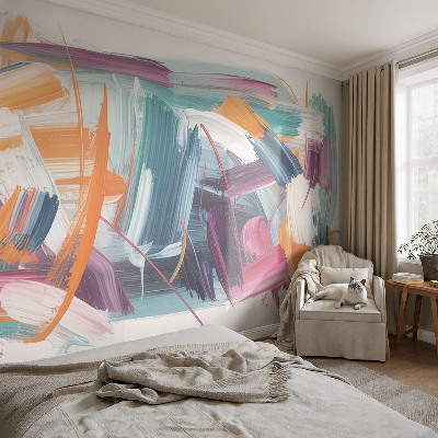 Fototapet vlies pe perete Bujori și fluturi