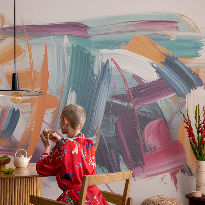 Fototapet vlies pe perete Bujori și fluturi