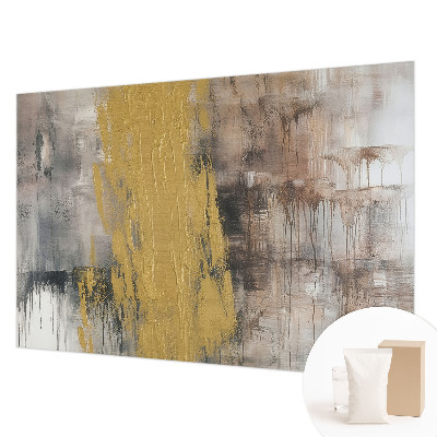 Fototapet vlies pentru dormitor cu flori și frunze în design decorativ