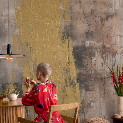 Fototapet vlies pentru dormitor Flori cu frunze