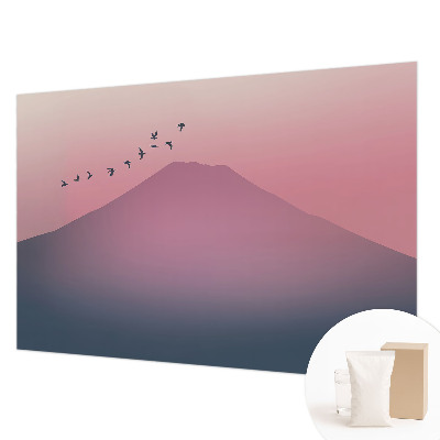 Fototapet modern pentru living cu ilustrație a unei pisici ghemuite