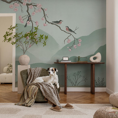 Fototapet la comandă pentru living Pădure de mesteacăn