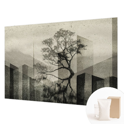 Fototapet modern cu peisaj forestier