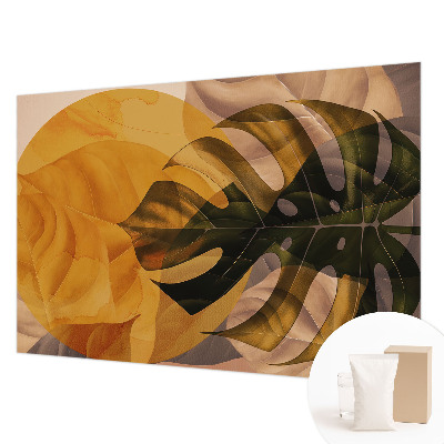 Tapet foto decorativ cu motive florale și plante stilizate