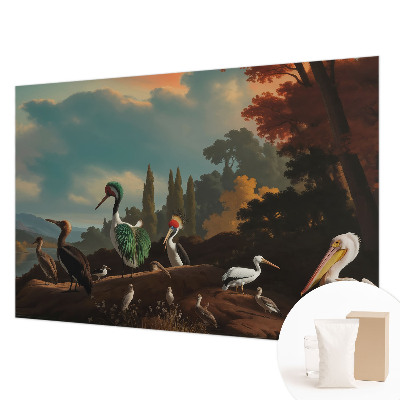Fototapet vlies pentru living cu un motiv ornitologic elegant