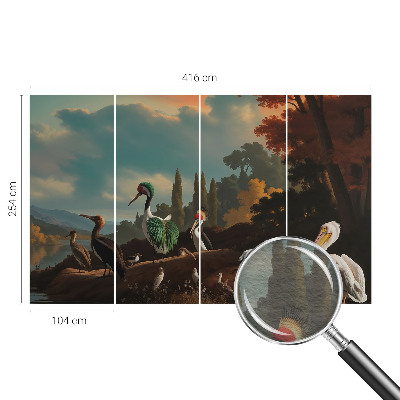 Fototapet vlies pentru living Eleganță ornitologică