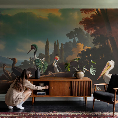 Fototapet vlies pentru living Eleganță ornitologică