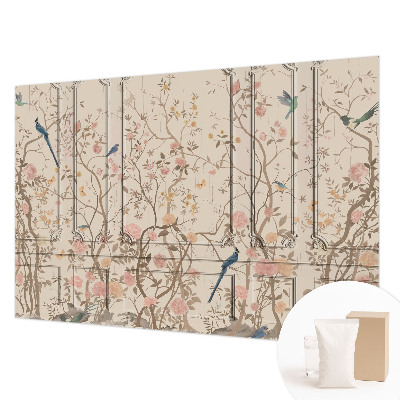 Fototapet modern cu motiv floral în tonuri idilice