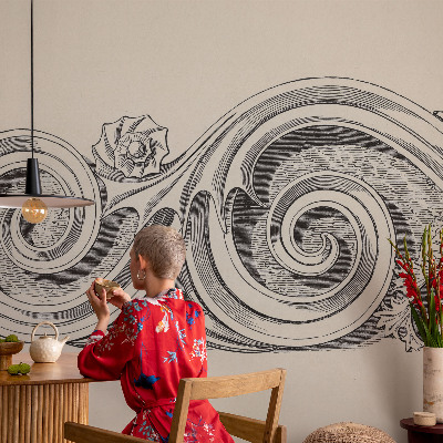 Fototapet pentru dormitor Macarale și munți