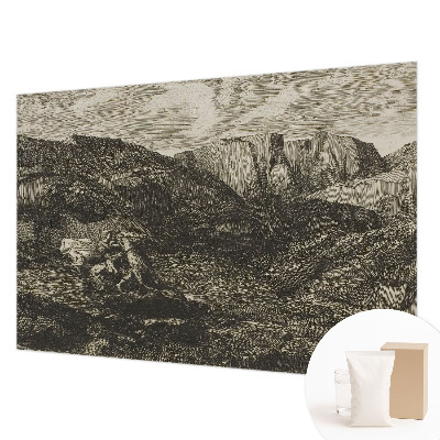 Fototapet modern pentru living cu peisaj japonez