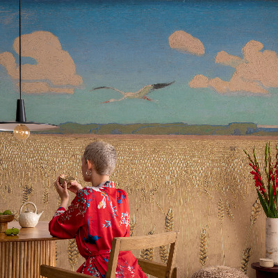 Fototapet pentru living Stârci în iarbă