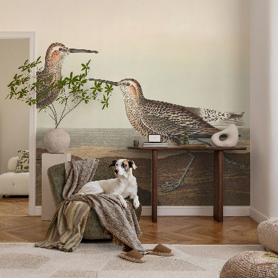 Fototapet la comandă pentru living Fuglesilhuetter