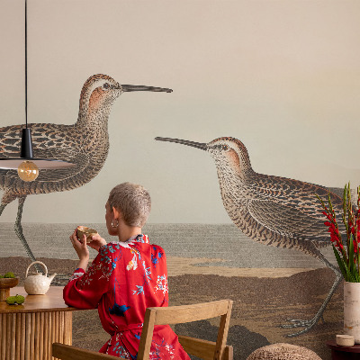 Fototapet la comandă pentru living Fuglesilhuetter