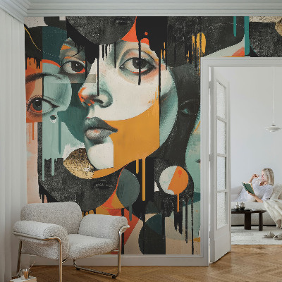 Tapet foto vlies Femeie cu trandafiri